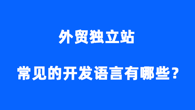 做独立站常见的开发语言都有哪些